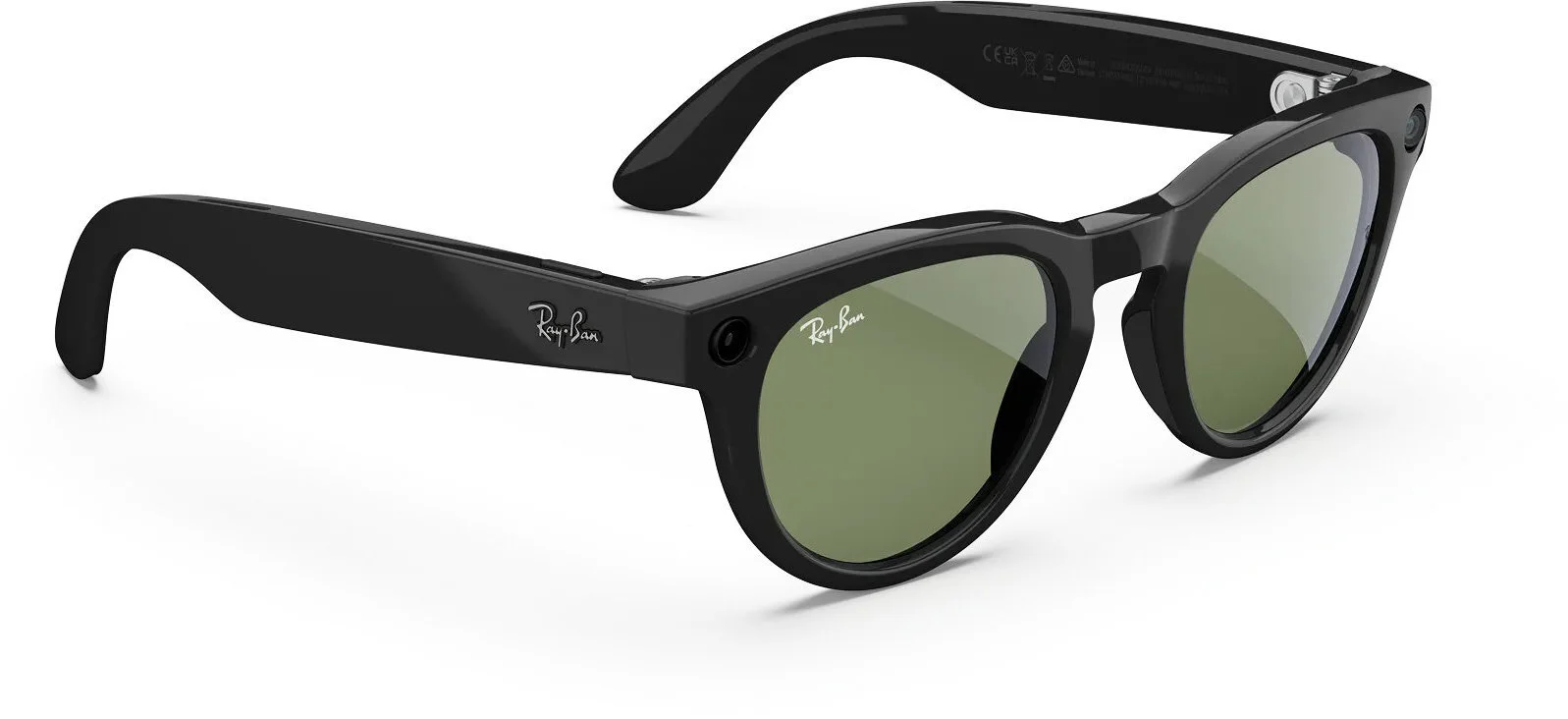 Ray-Ban Wayfarer Shiny Black/Transitions Graph Green