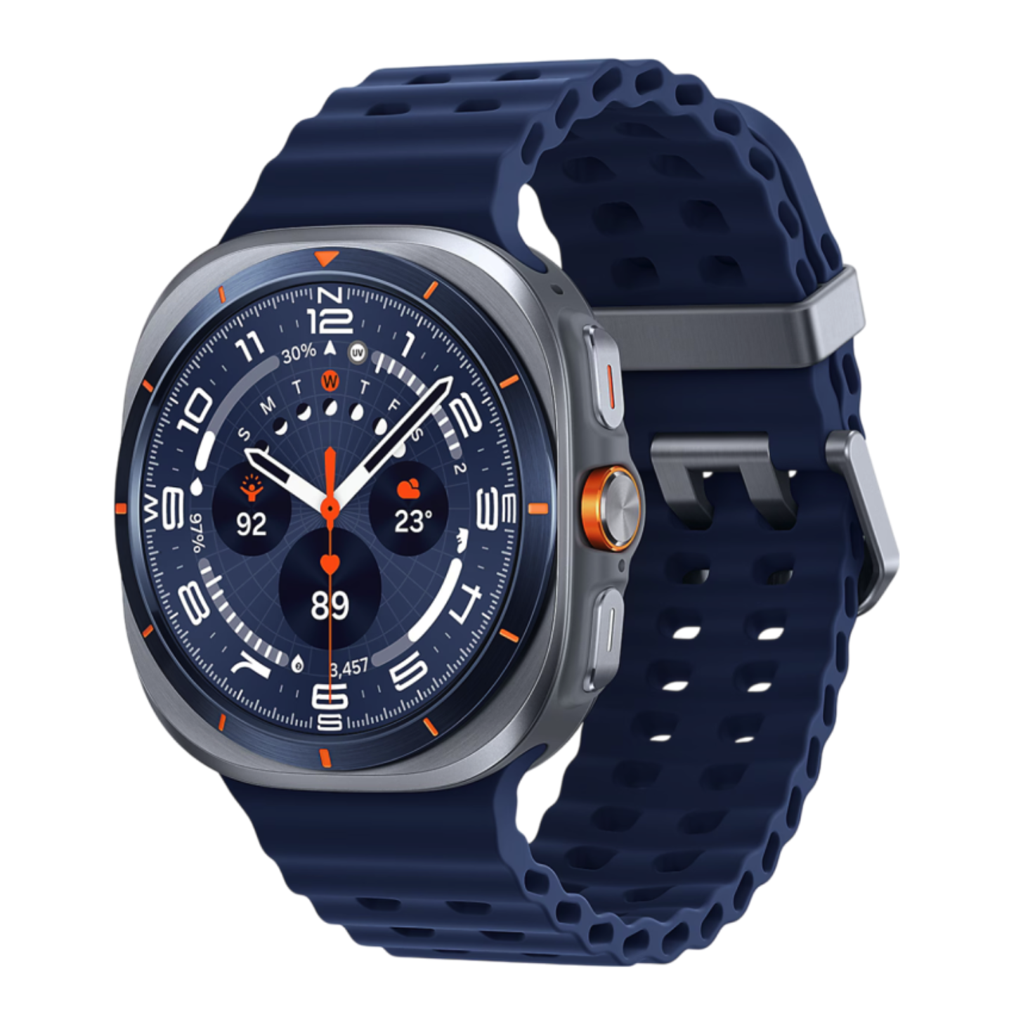 Умные часы Samsung Galaxy Watch Ultra, 47 мм, титан, ремешок Marine (Синий Титан)