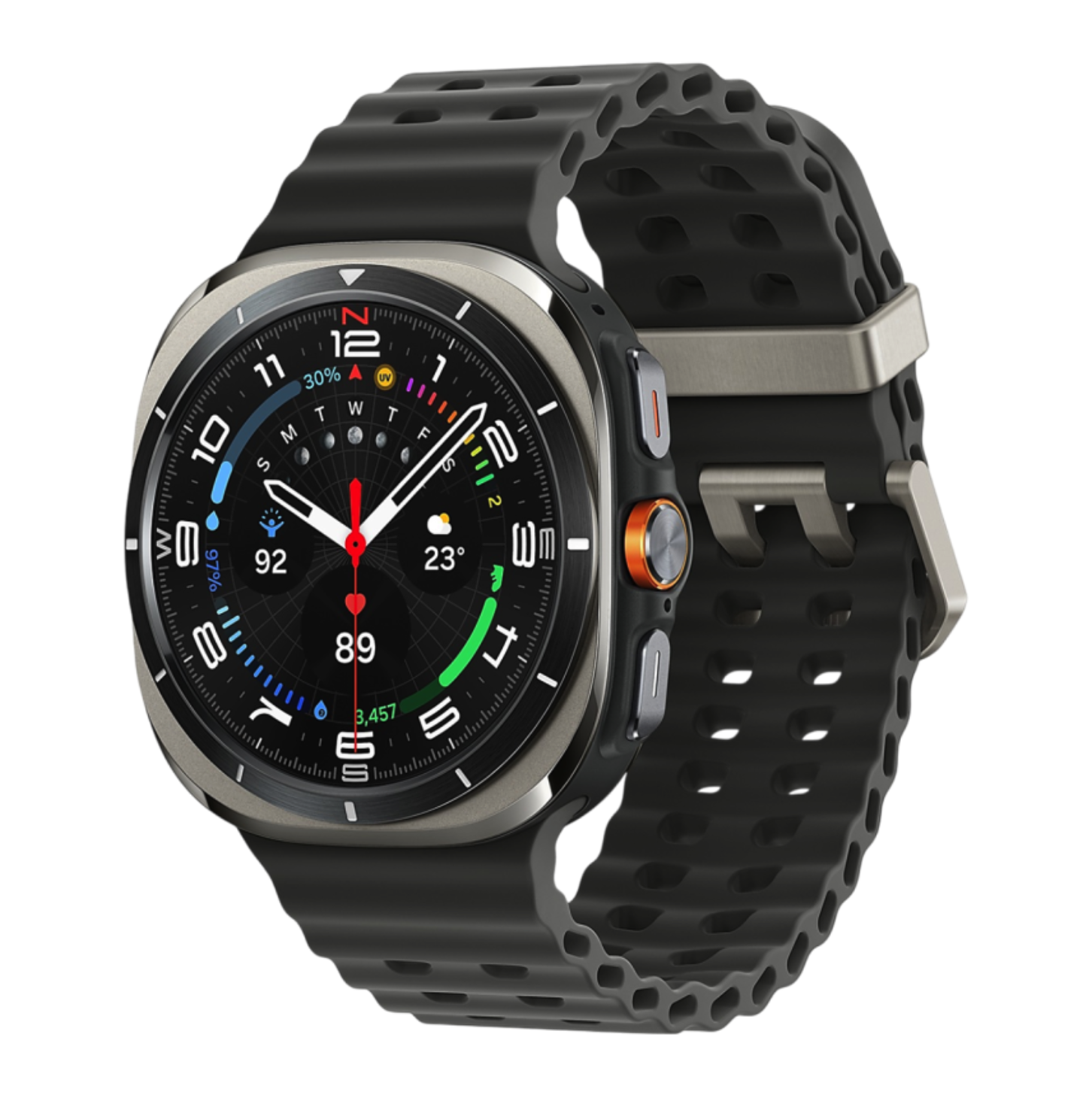 Умные часы Samsung Galaxy Watch Ultra, 47 мм, титан, ремешок Marine (Серый Титан)