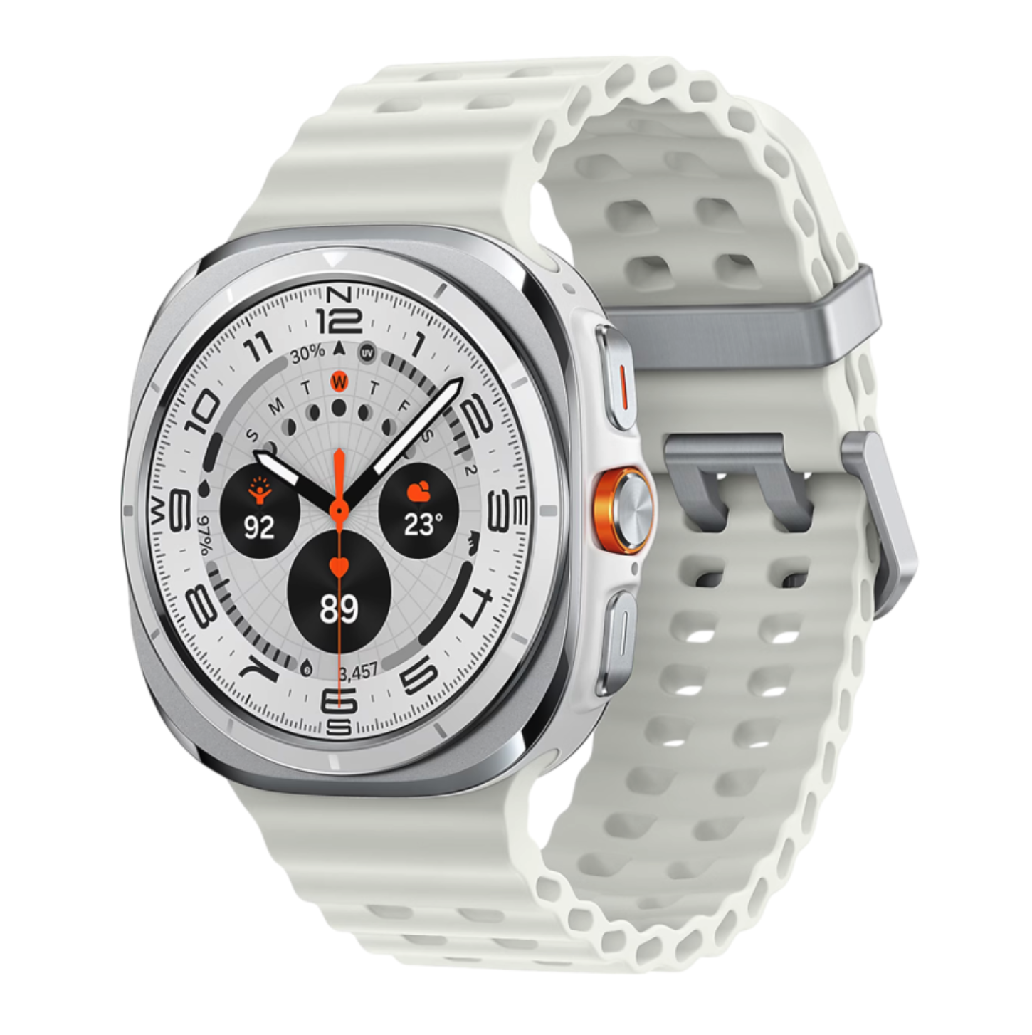 Умные часы Samsung Galaxy Watch Ultra, 47 мм, титан, ремешок Marine (Белый Титан)